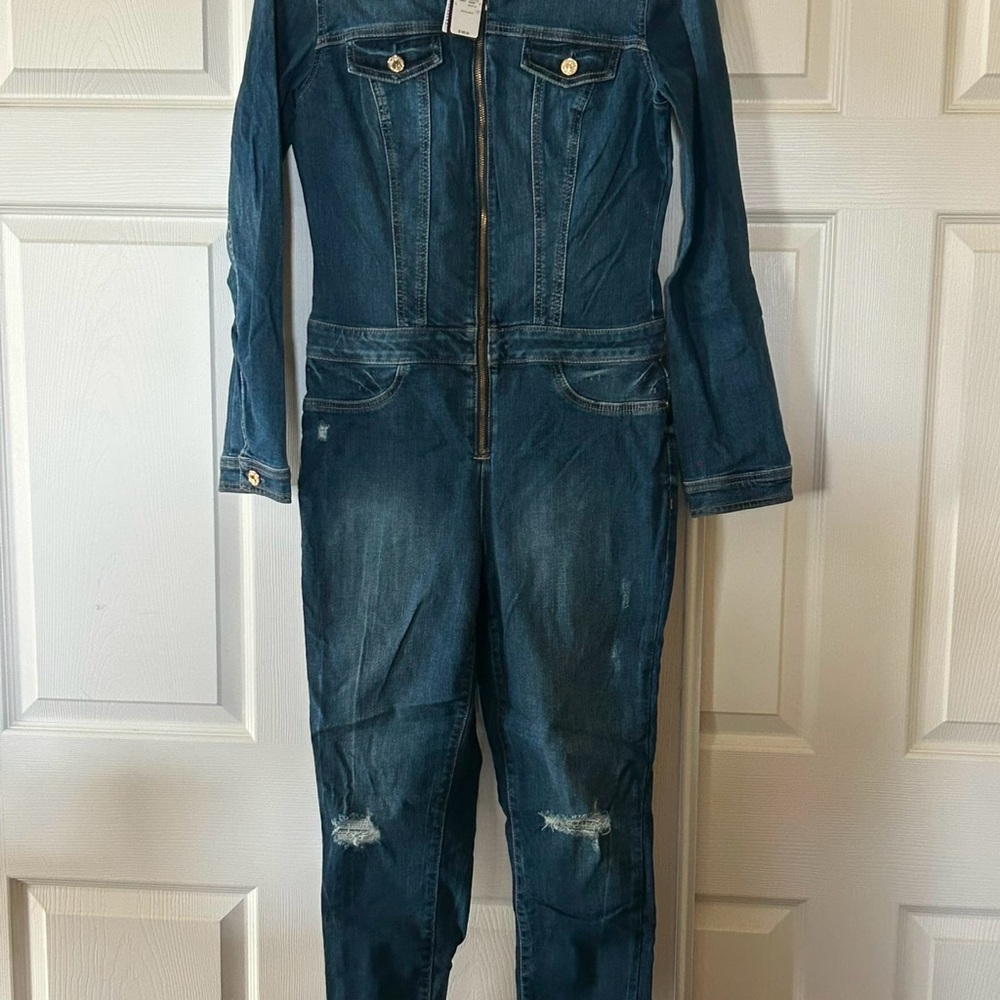 Denim Long Sleeve Jumpsuit